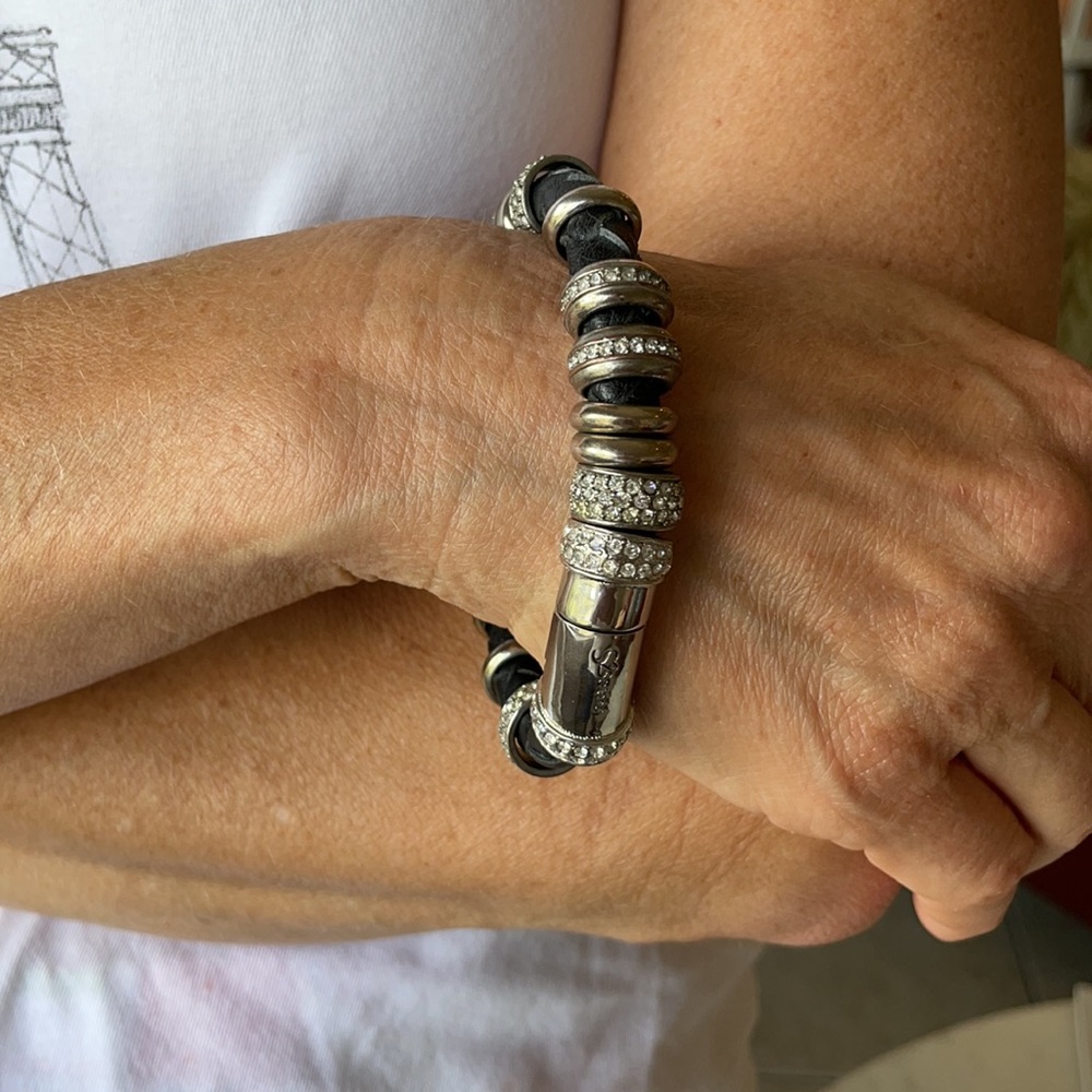 Serena leather & sparkles bracelet